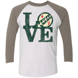 T-Shirts Heather White/Vintage Grey / X-Small LOVE Boba Men's Triblend 3/4 Sleeve