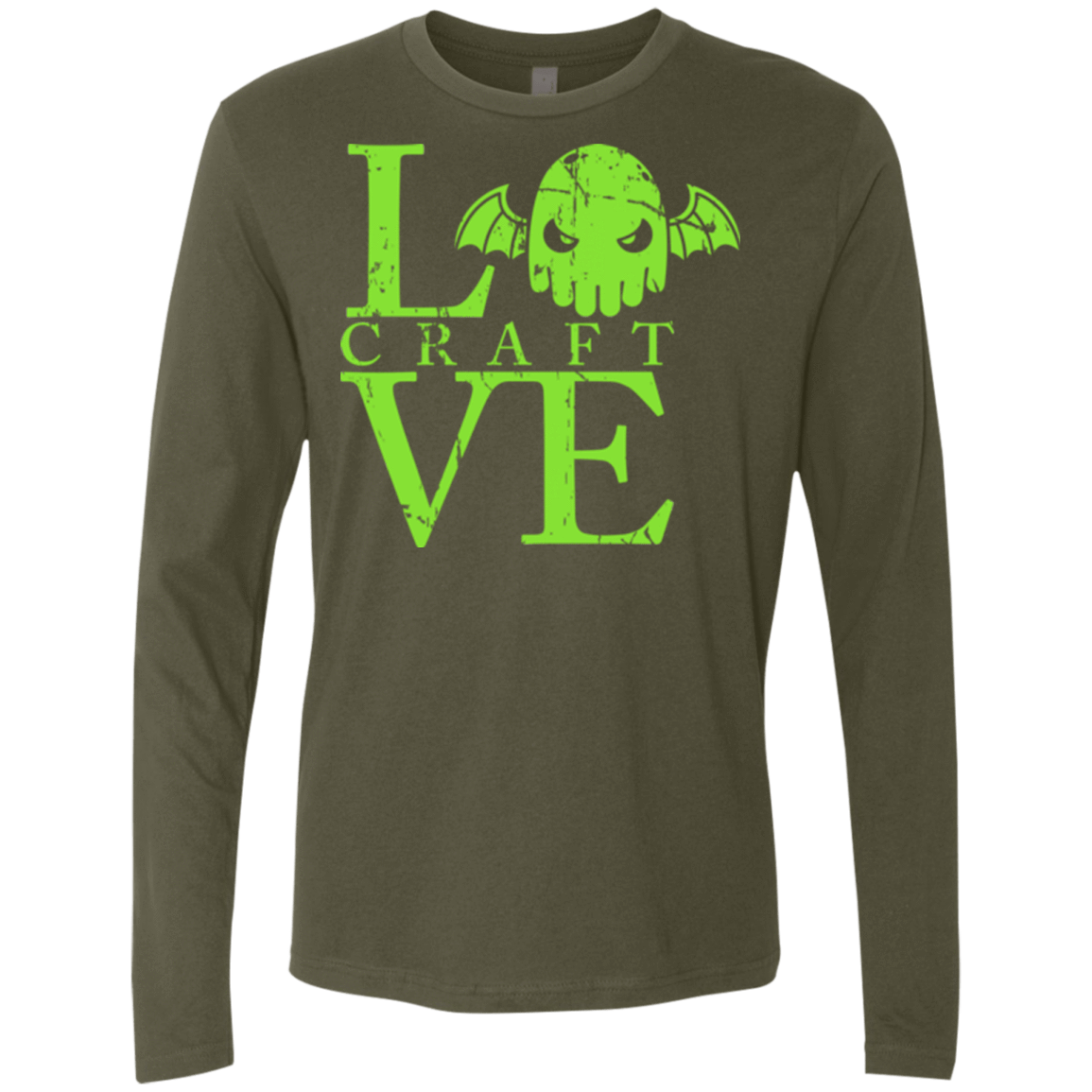 T-Shirts Military Green / Small Love craft Men's Premium Long Sleeve