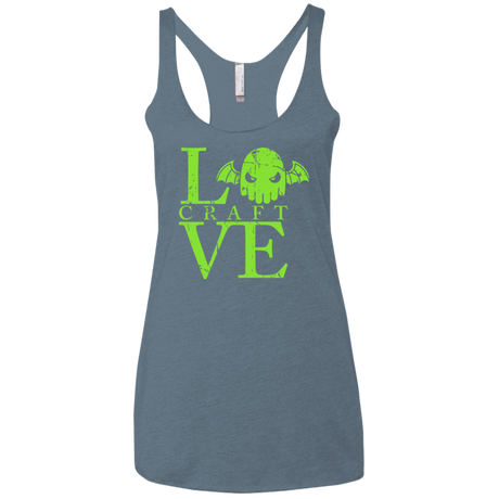 T-Shirts Indigo / X-Small Love craft Women's Triblend Racerback Tank