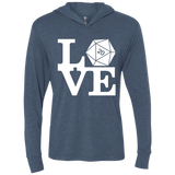 T-Shirts Indigo / X-Small Love D20 Triblend Long Sleeve Hoodie Tee
