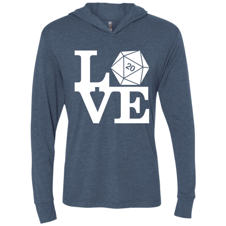 T-Shirts Indigo / X-Small Love D20 Triblend Long Sleeve Hoodie Tee