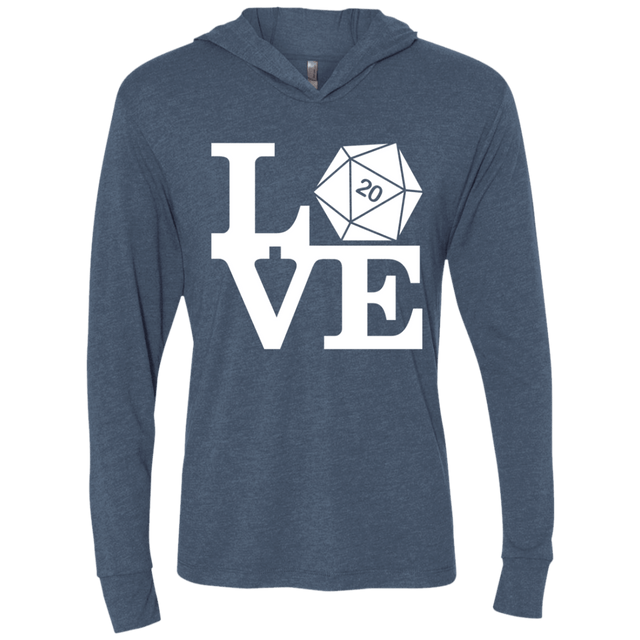 T-Shirts Indigo / X-Small Love D20 Triblend Long Sleeve Hoodie Tee