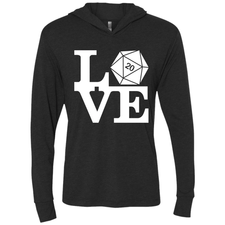 T-Shirts Vintage Black / X-Small Love D20 Triblend Long Sleeve Hoodie Tee