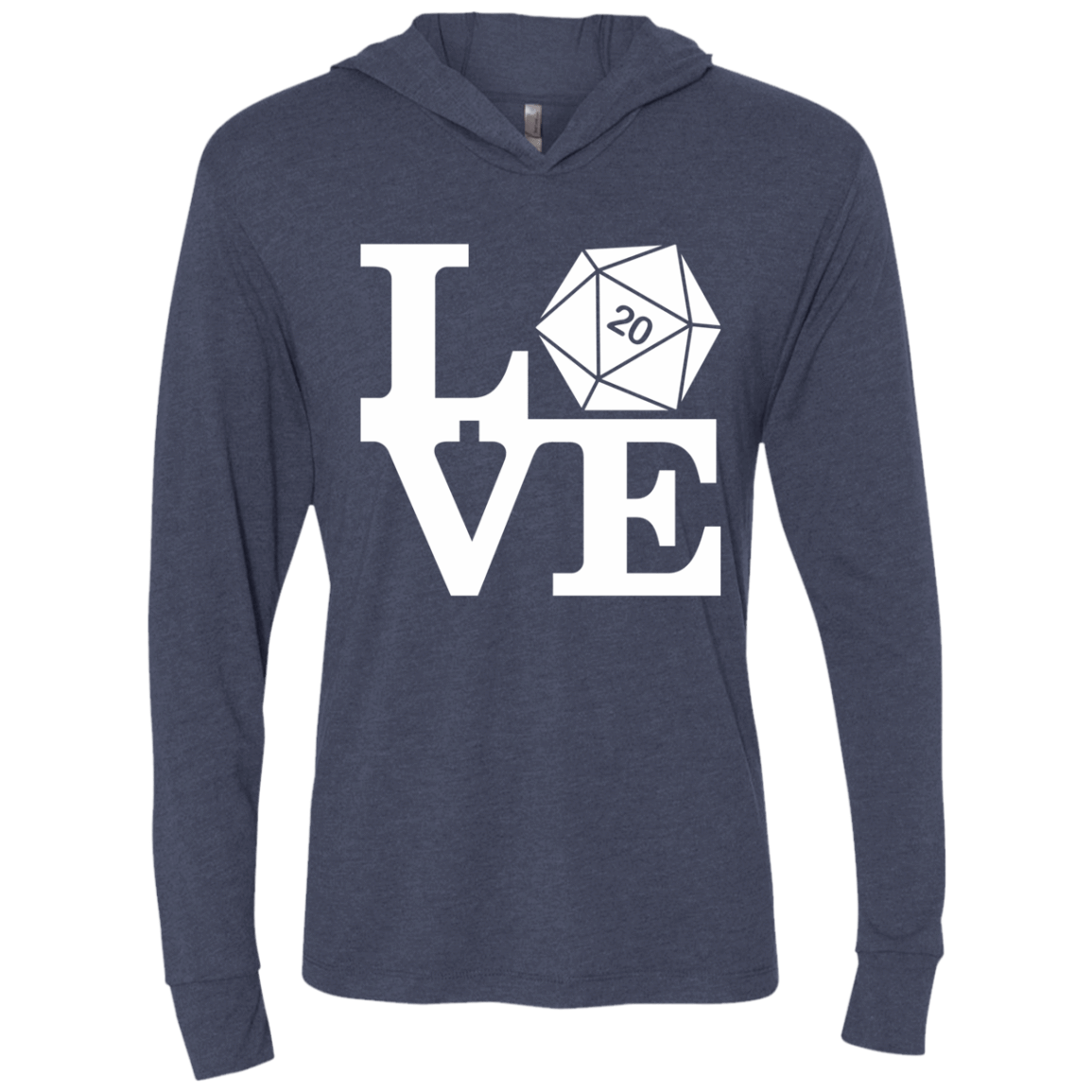 T-Shirts Vintage Navy / X-Small Love D20 Triblend Long Sleeve Hoodie Tee