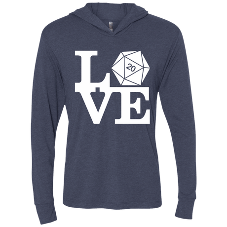 T-Shirts Vintage Navy / X-Small Love D20 Triblend Long Sleeve Hoodie Tee