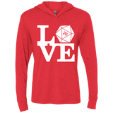 T-Shirts Vintage Red / X-Small Love D20 Triblend Long Sleeve Hoodie Tee