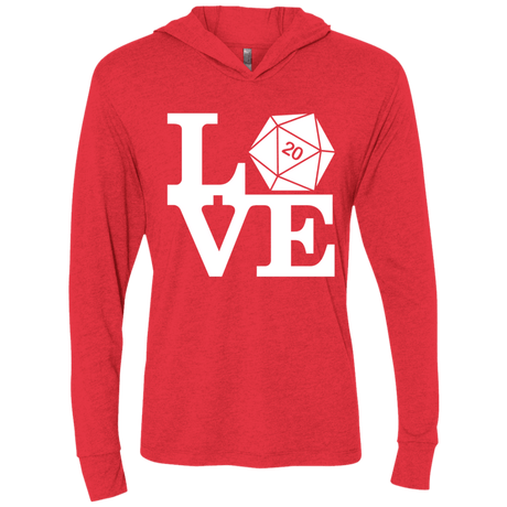 T-Shirts Vintage Red / X-Small Love D20 Triblend Long Sleeve Hoodie Tee