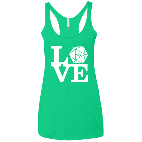 T-Shirts Envy / X-Small Love D20 Women's Triblend Racerback Tank