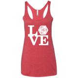 T-Shirts Vintage Red / X-Small Love D20 Women's Triblend Racerback Tank