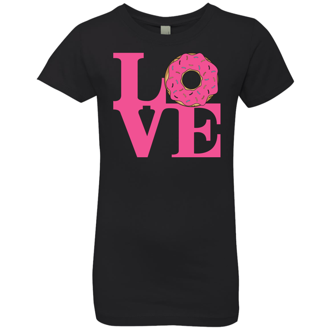 T-Shirts Black / YXS Love Donut Girls Premium T-Shirt