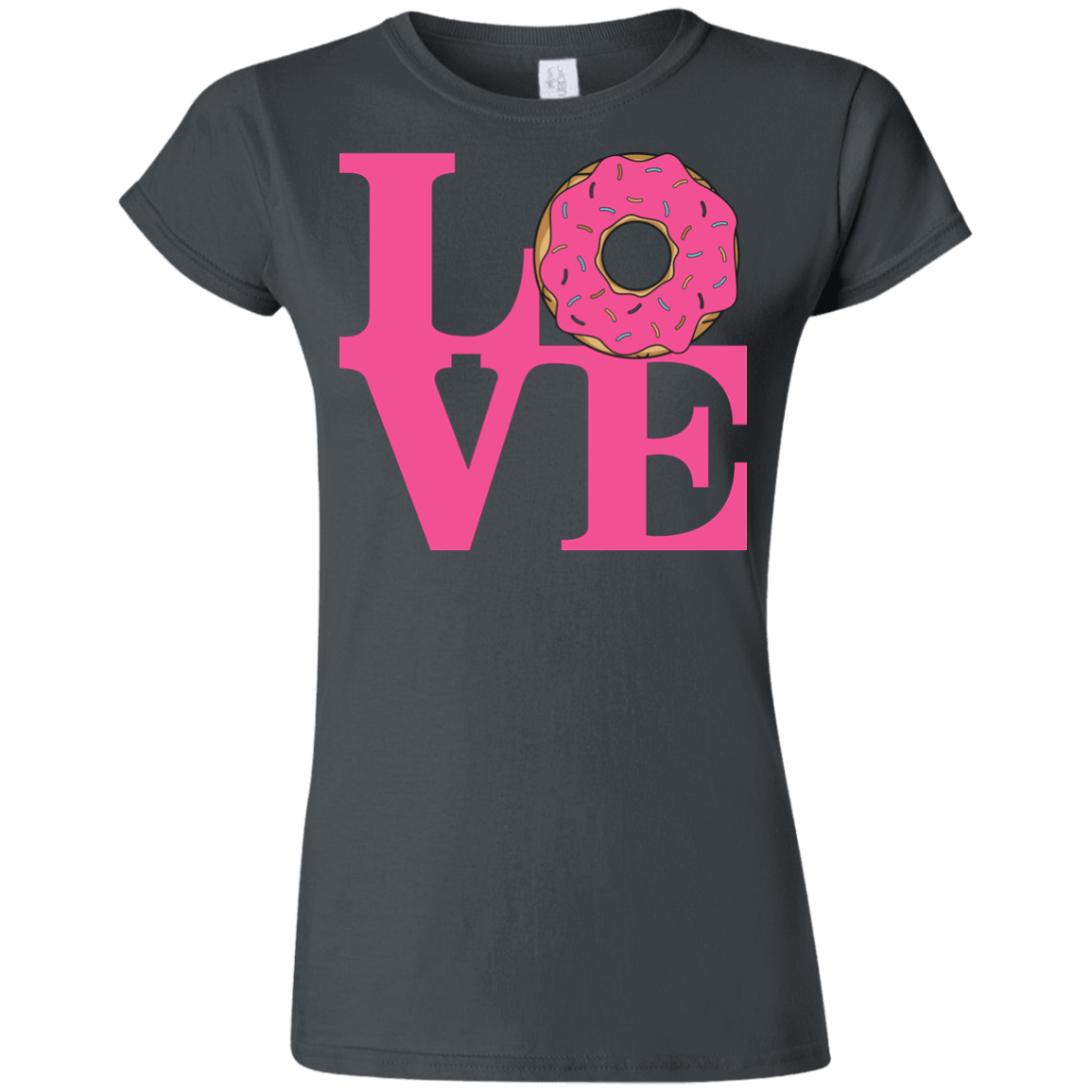 T-Shirts Charcoal / S Love Donut Junior Slimmer-Fit T-Shirt