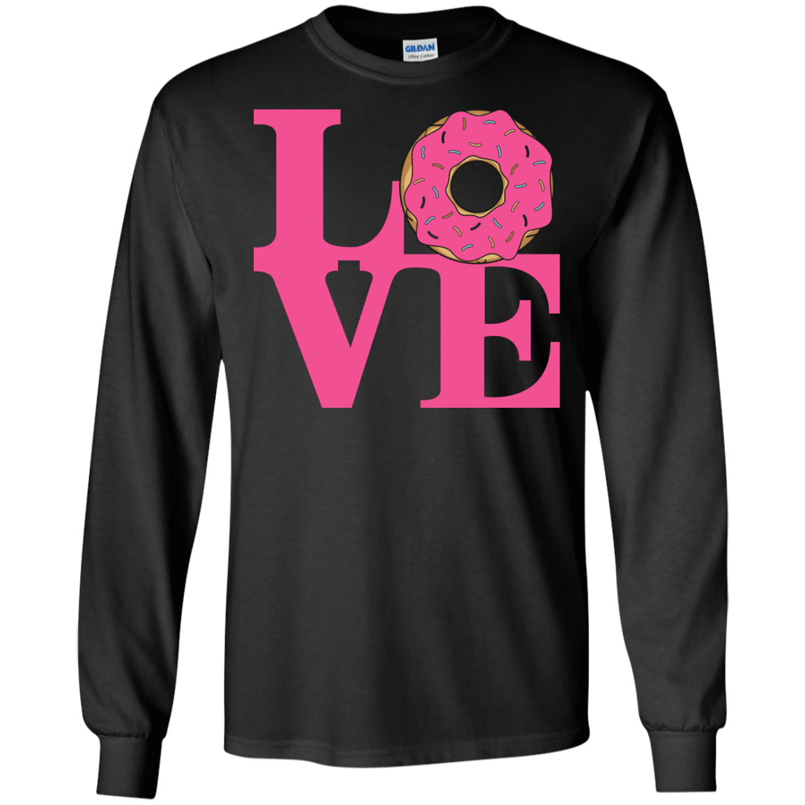 T-Shirts Black / S Love Donut Men's Long Sleeve T-Shirt