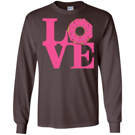 T-Shirts Dark Chocolate / S Love Donut Men's Long Sleeve T-Shirt