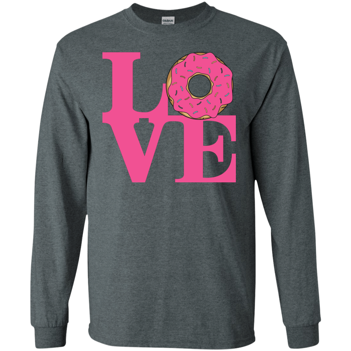 T-Shirts Dark Heather / S Love Donut Men's Long Sleeve T-Shirt