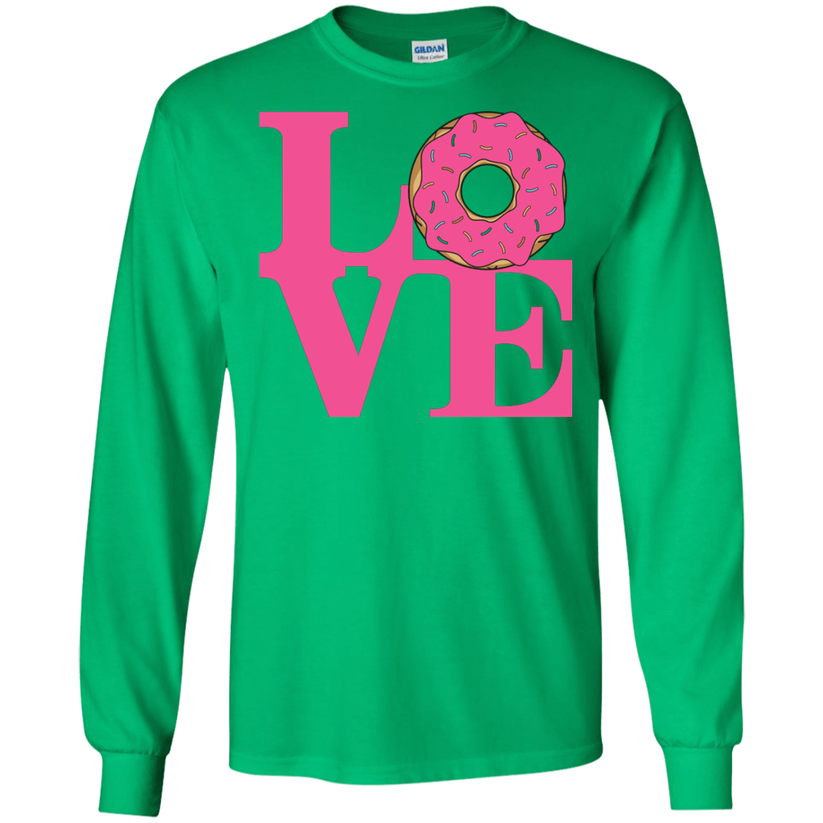 T-Shirts Irish Green / S Love Donut Men's Long Sleeve T-Shirt