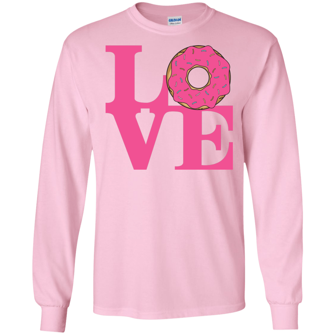 T-Shirts Light Pink / S Love Donut Men's Long Sleeve T-Shirt