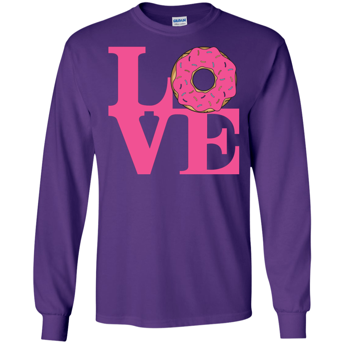 T-Shirts Purple / S Love Donut Men's Long Sleeve T-Shirt