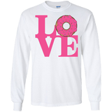 T-Shirts White / S Love Donut Men's Long Sleeve T-Shirt