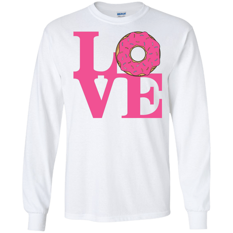 T-Shirts White / S Love Donut Men's Long Sleeve T-Shirt