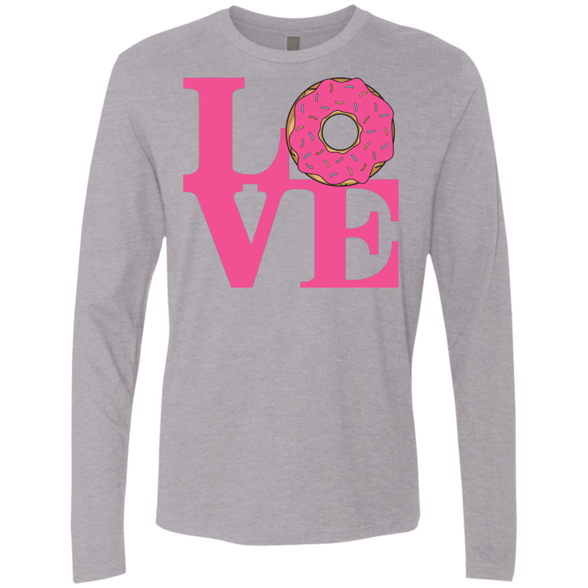 T-Shirts Heather Grey / S Love Donut Men's Premium Long Sleeve