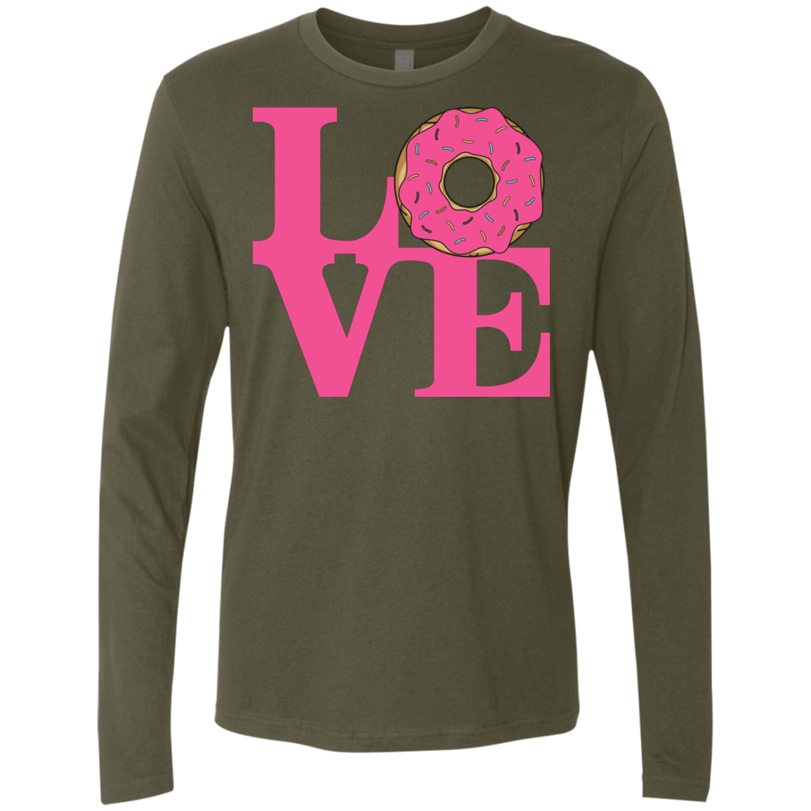 T-Shirts Military Green / S Love Donut Men's Premium Long Sleeve