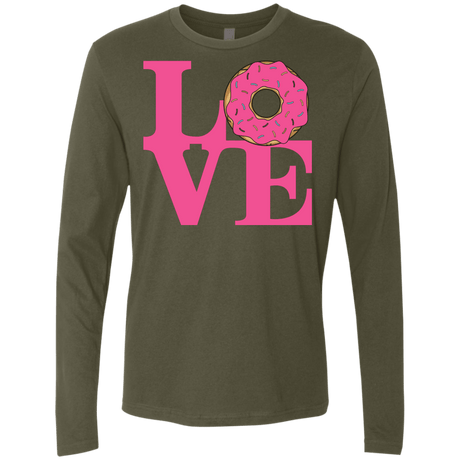 T-Shirts Military Green / S Love Donut Men's Premium Long Sleeve
