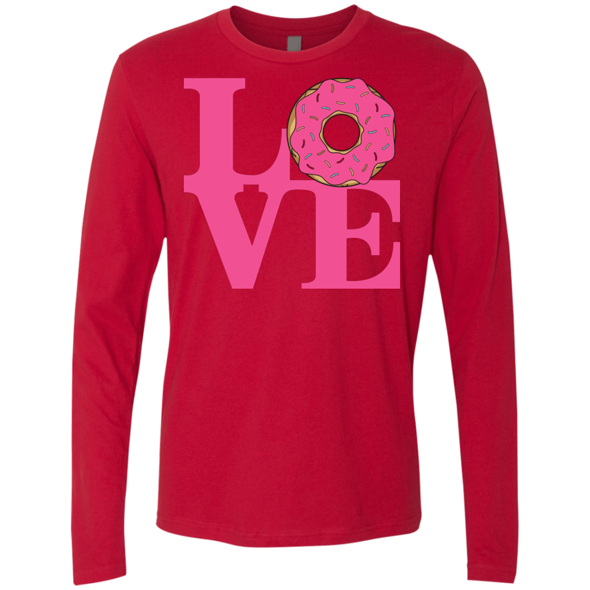 T-Shirts Red / S Love Donut Men's Premium Long Sleeve