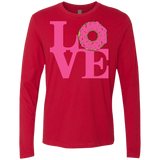 T-Shirts Red / S Love Donut Men's Premium Long Sleeve