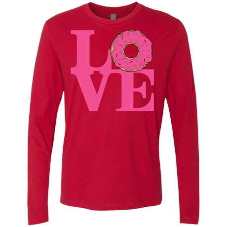 T-Shirts Red / S Love Donut Men's Premium Long Sleeve