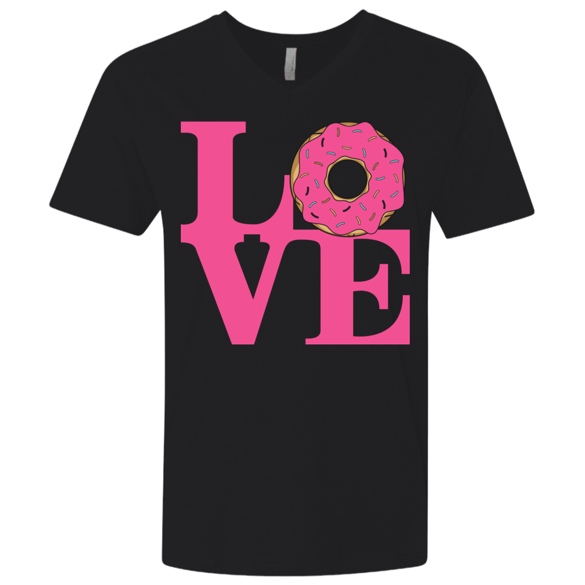 T-Shirts Black / X-Small Love Donut Men's Premium V-Neck