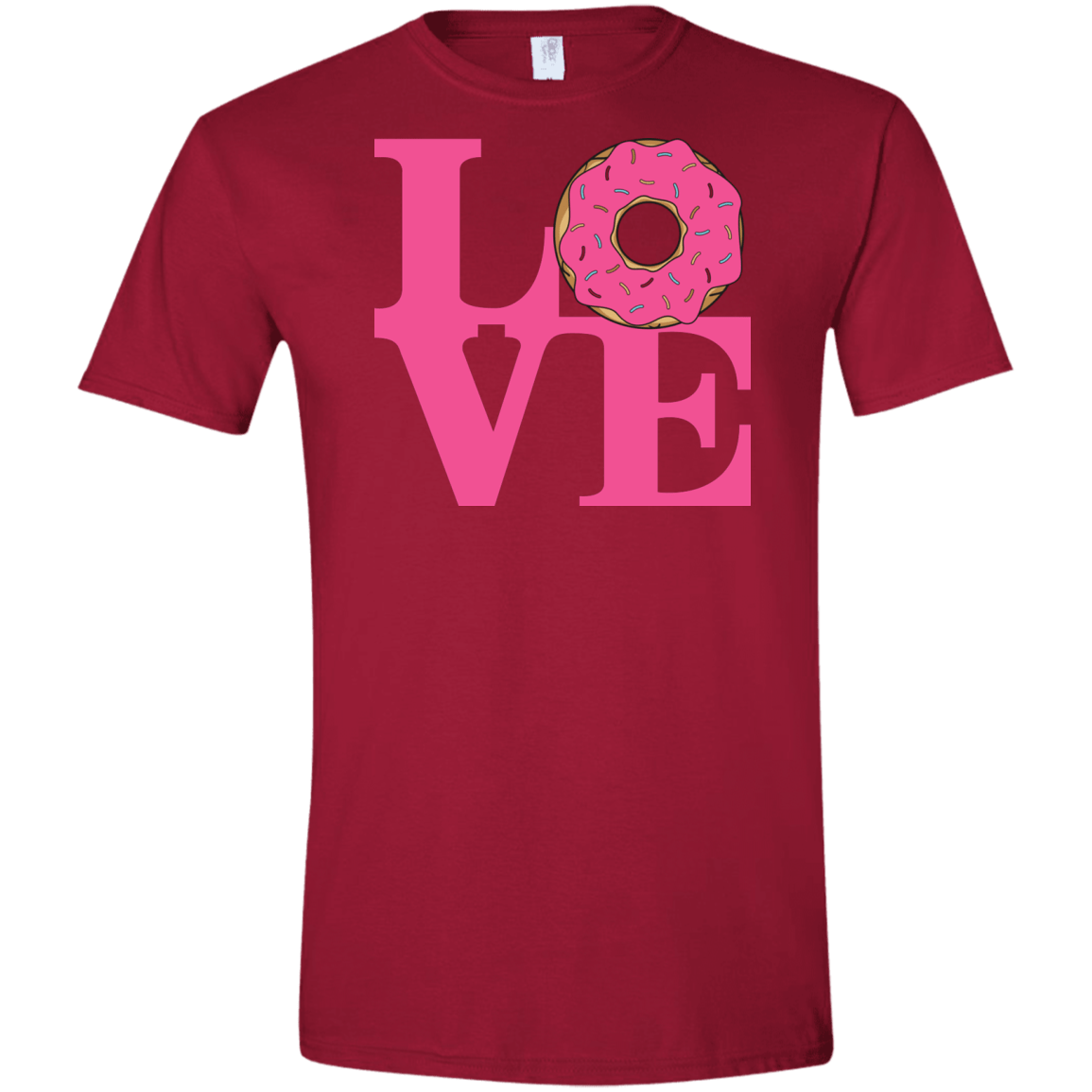 T-Shirts Cardinal Red / S Love Donut Men's Semi-Fitted Softstyle