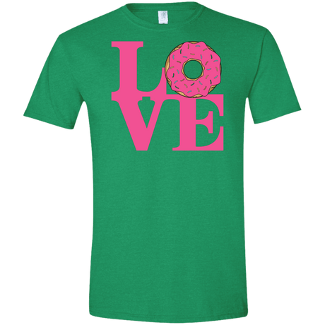 T-Shirts Heather Irish Green / S Love Donut Men's Semi-Fitted Softstyle