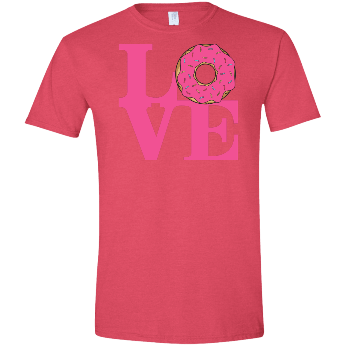 T-Shirts Heather Red / S Love Donut Men's Semi-Fitted Softstyle