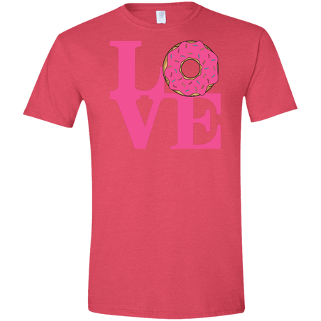 T-Shirts Heather Red / S Love Donut Men's Semi-Fitted Softstyle