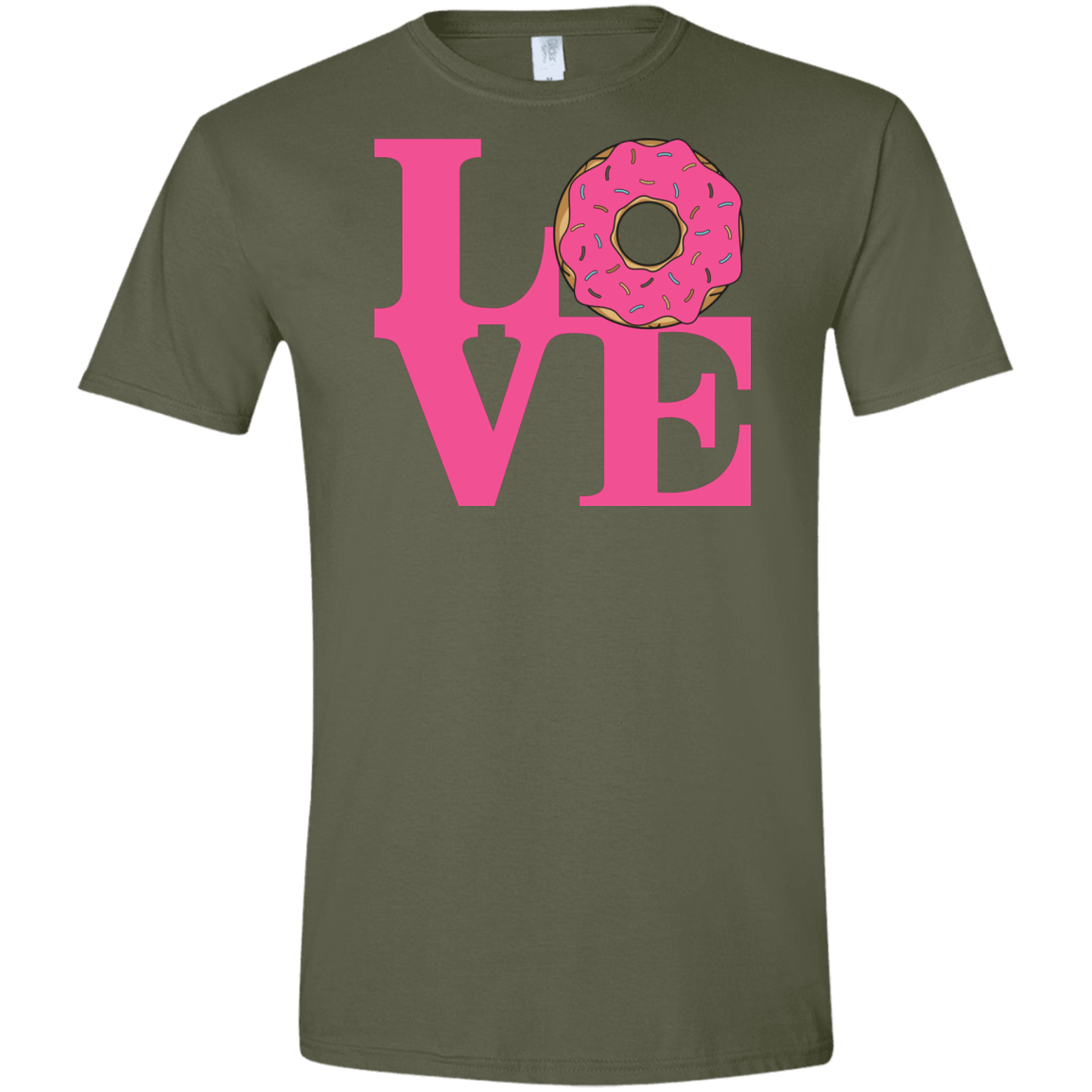 T-Shirts Military Green / S Love Donut Men's Semi-Fitted Softstyle