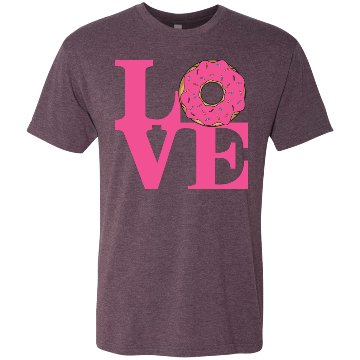 T-Shirts Vintage Purple / S Love Donut Men's Triblend T-Shirt