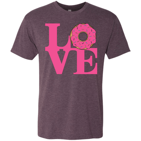 T-Shirts Vintage Purple / S Love Donut Men's Triblend T-Shirt