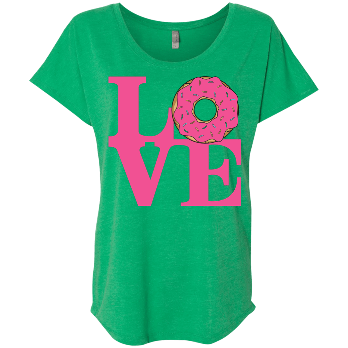 T-Shirts Envy / X-Small Love Donut Triblend Dolman Sleeve