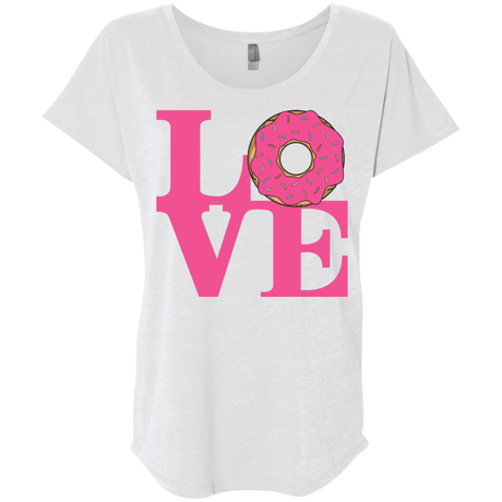 T-Shirts Heather White / X-Small Love Donut Triblend Dolman Sleeve