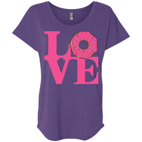 T-Shirts Purple Rush / X-Small Love Donut Triblend Dolman Sleeve