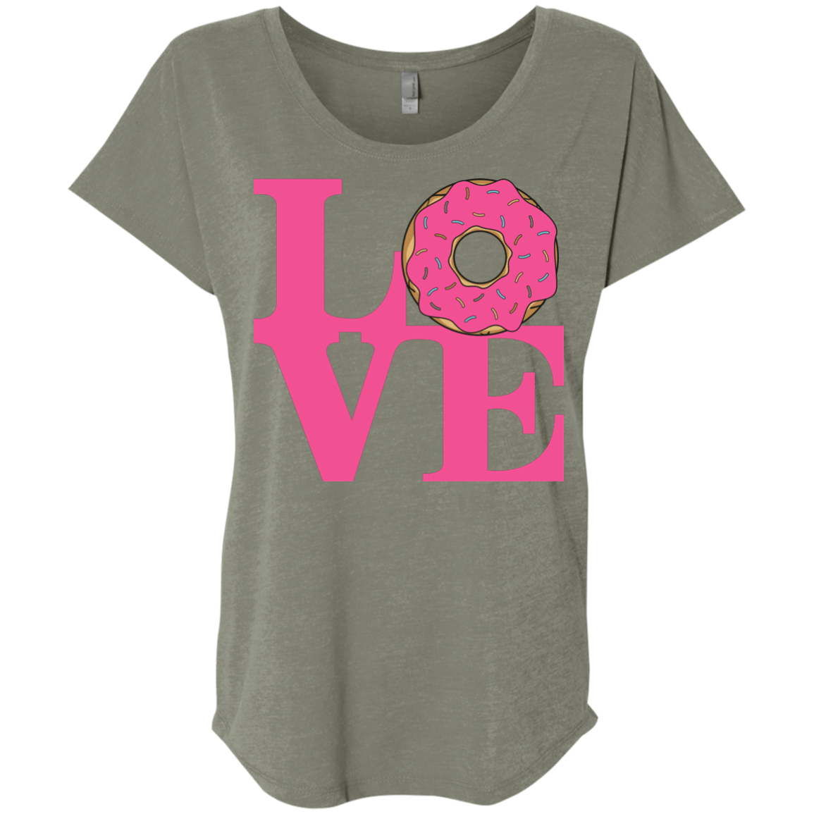 T-Shirts Venetian Grey / X-Small Love Donut Triblend Dolman Sleeve