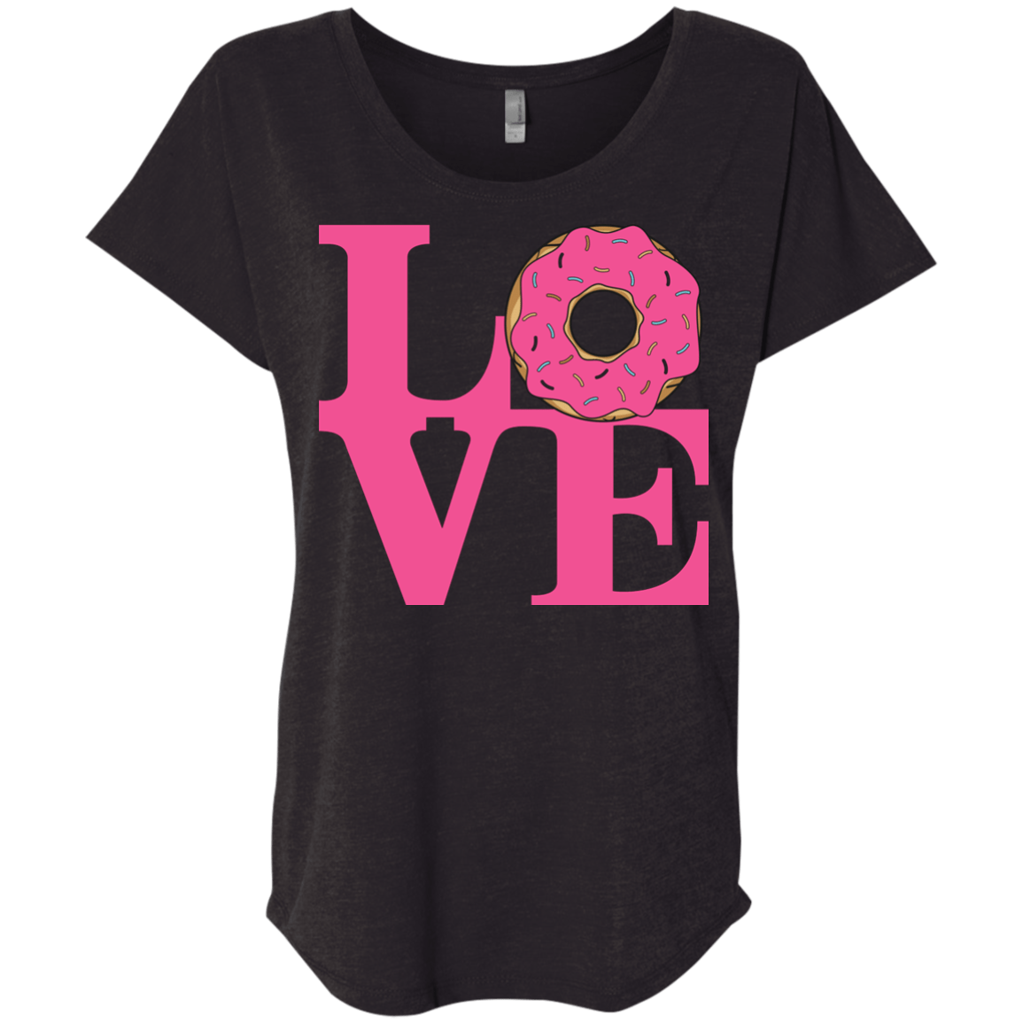 T-Shirts Vintage Black / X-Small Love Donut Triblend Dolman Sleeve