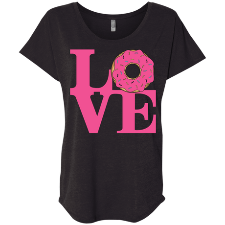 T-Shirts Vintage Black / X-Small Love Donut Triblend Dolman Sleeve