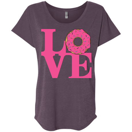 T-Shirts Vintage Purple / X-Small Love Donut Triblend Dolman Sleeve