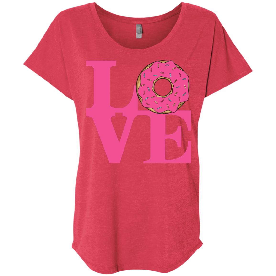 T-Shirts Vintage Red / X-Small Love Donut Triblend Dolman Sleeve