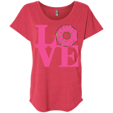 T-Shirts Vintage Red / X-Small Love Donut Triblend Dolman Sleeve