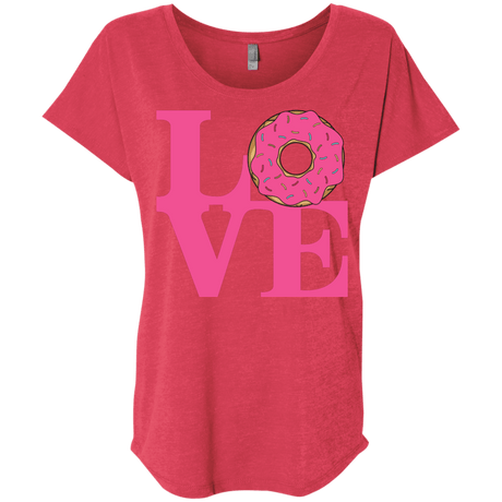 T-Shirts Vintage Red / X-Small Love Donut Triblend Dolman Sleeve
