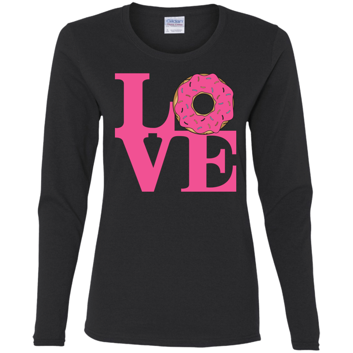 T-Shirts Black / S Love Donut Women's Long Sleeve T-Shirt