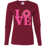 T-Shirts Cardinal / S Love Donut Women's Long Sleeve T-Shirt