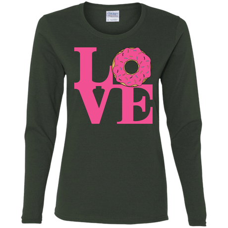 T-Shirts Forest / S Love Donut Women's Long Sleeve T-Shirt